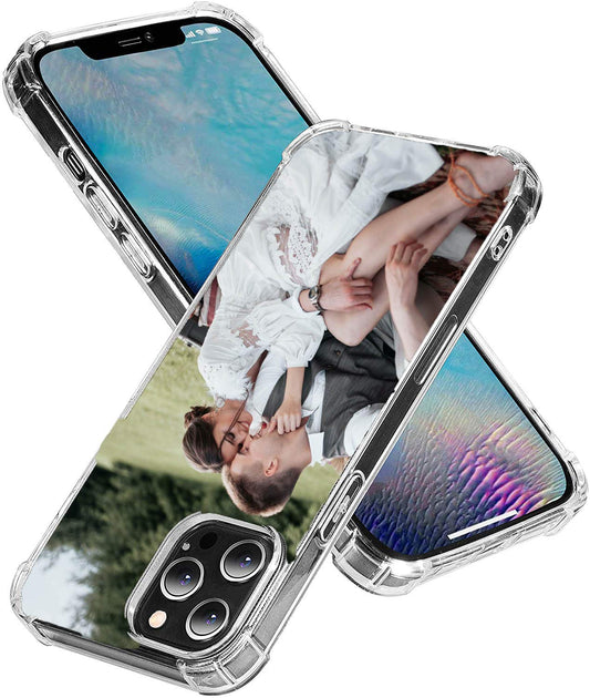 Personalized Custom Phone Case for iPhone 16 15 12 13 14 11 Pro Max Anti-Scratch Shock-Resistant Soft Protective TPU Design Your Own Case Clear